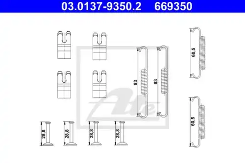 Тормозные колодки барабанные ATE 03.0137-9350.2