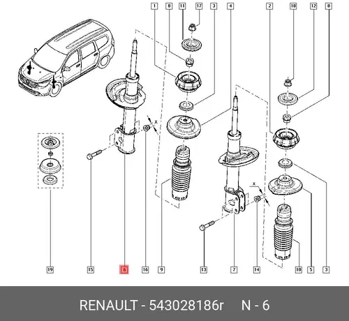 AMORTISSEUR AV 543028186R RENAULT