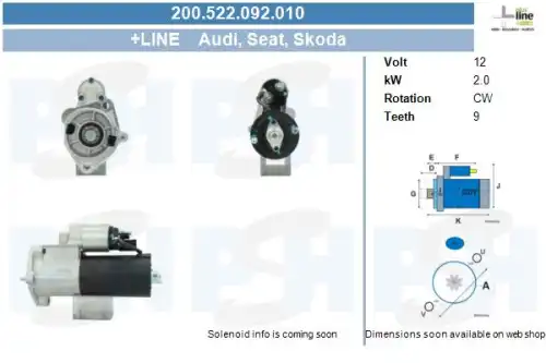 Стартер CV PSH 200.522.092.010