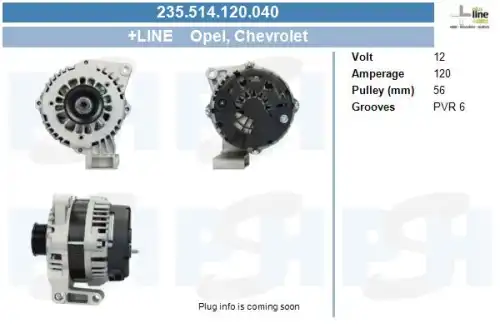 Генератор ! \FIAT, GM, OPEL 235.514.120.040 CV PSH