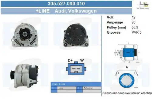 Генератор ! \VAG 305.527.090.010 CV PSH