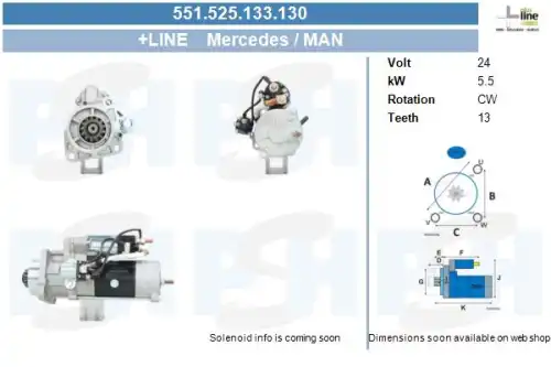 Стартер CV PSH 551.525.133.130