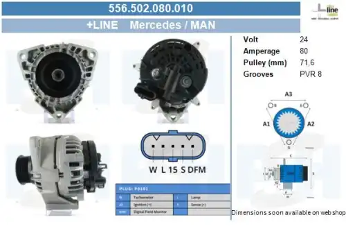 Генератор ! \IVECO, MB, VAG 556.502.080.010 CV PSH