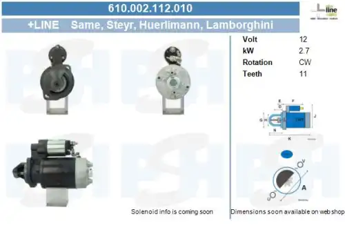 Стартер CV PSH 610.002.112.010