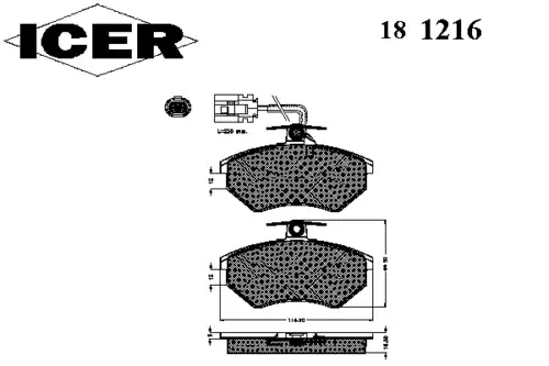 Тормозные колодки дисковые ICER 181216