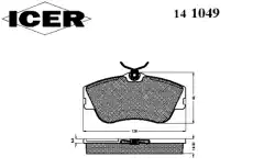 Тормозные колодки дисковые ICER 141049