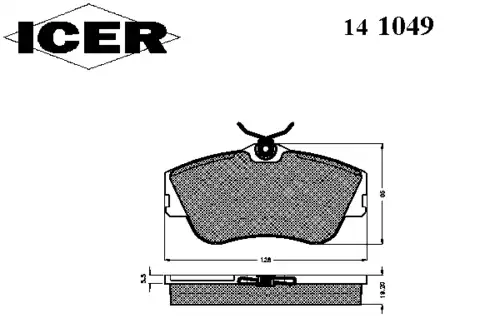 Тормозные колодки дисковые ICER 141049