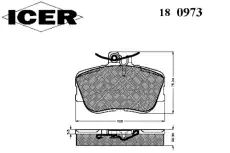 Тормозные колодки дисковые ICER 180973