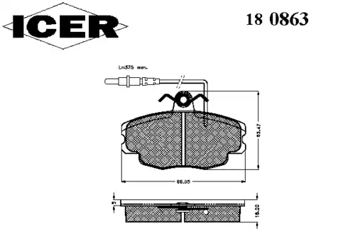 Тормозные колодки дисковые ICER 180863