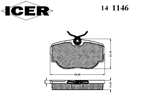 Тормозные колодки дисковые ICER 141146