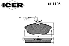Тормозные колодки дисковые ICER 181108
