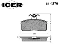 Тормозные колодки дисковые ICER 180370