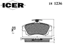 Тормозные колодки дисковые ICER 181236