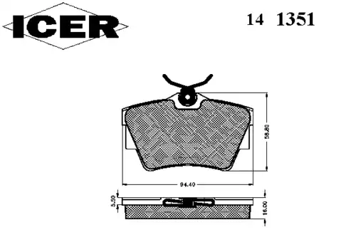 Тормозные колодки дисковые ICER 141351