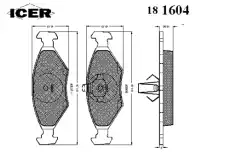 Тормозные колодки дисковые передняя ось ICER 181604