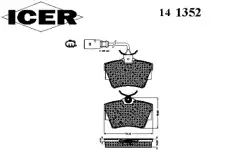 Тормозные колодки дисковые ICER 141352