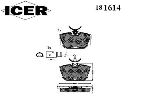 Тормозные колодки дисковые ICER 181614