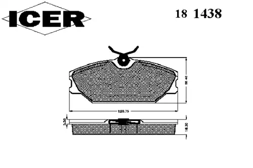 Тормозные колодки дисковые ICER 181438