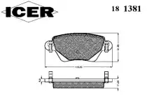 Тормозные колодки дисковые ICER 181381