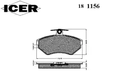 Тормозные колодки дисковые ICER 181156