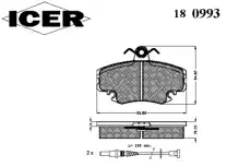 Тормозные колодки дисковые ICER 180993