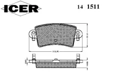 Тормозные колодки дисковые ICER 141511