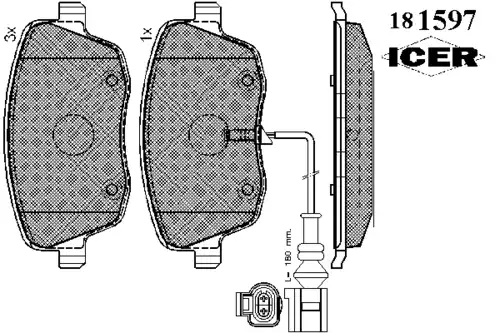 Тормозные колодки дисковые ICER 181597