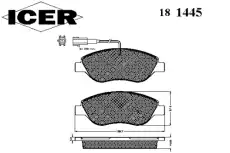 Тормозные колодки дисковые ICER 181445