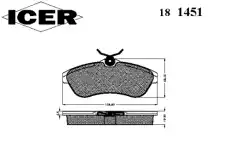 Тормозные колодки дисковые ICER 181451