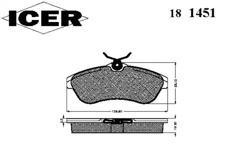 Тормозные колодки дисковые ICER 181451