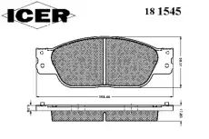 Тормозные колодки дисковые передняя ось ICER 181545