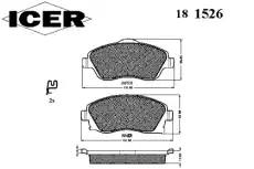 Тормозные колодки дисковые ICER 181526