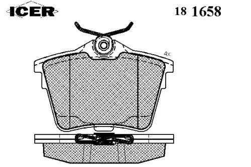 Тормозные колодки дисковые ICER 181658