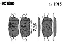Тормозные колодки дисковые ICER 181915