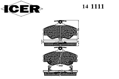 Тормозные колодки дисковые ICER 141111