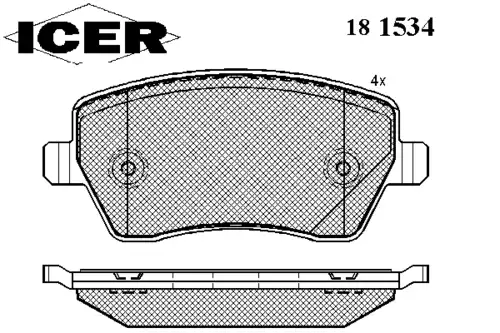 Тормозные колодки дисковые ICER 181534