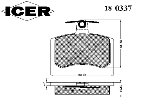 Тормозные колодки дисковые ICER 180337