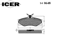 Тормозные колодки дисковые ICER 140648