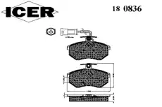 Тормозные колодки дисковые ICER 180836