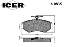 Тормозные колодки дисковые ICER 180835