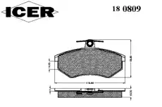 Тормозные колодки дисковые ICER 180809
