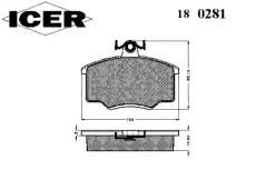 Тормозные колодки дисковые ICER 180281