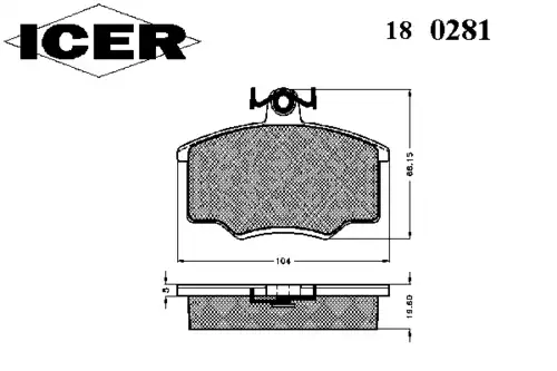 Тормозные колодки дисковые ICER 180281