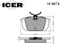 Тормозные колодки дисковые ICER 180674