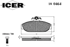 Тормозные колодки дисковые ICER 180464