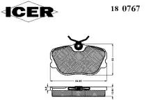 Тормозные колодки дисковые ICER 180767