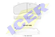 Тормозные колодки дисковые ICER 151437
