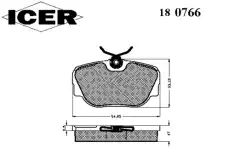 Тормозные колодки дисковые ICER 180766