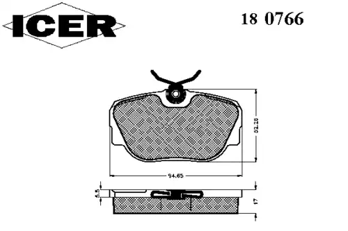Тормозные колодки дисковые ICER 180766