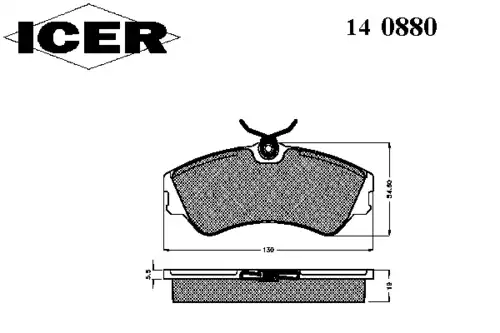 Тормозные колодки дисковые ICER 140880